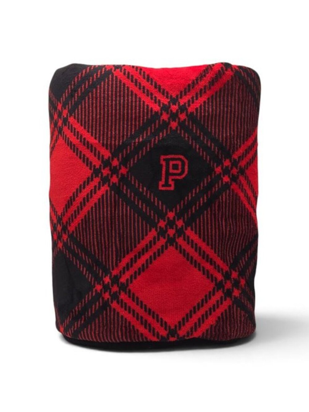 Victoria’s Secret PINK Red Black Plaid Sherpa Throw Blanket 50x60 Cozy Soft